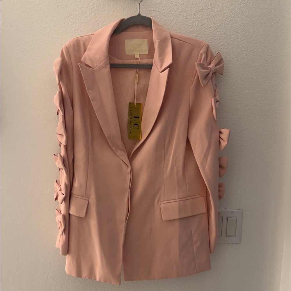 Women's Pink Blazer with Bow Details